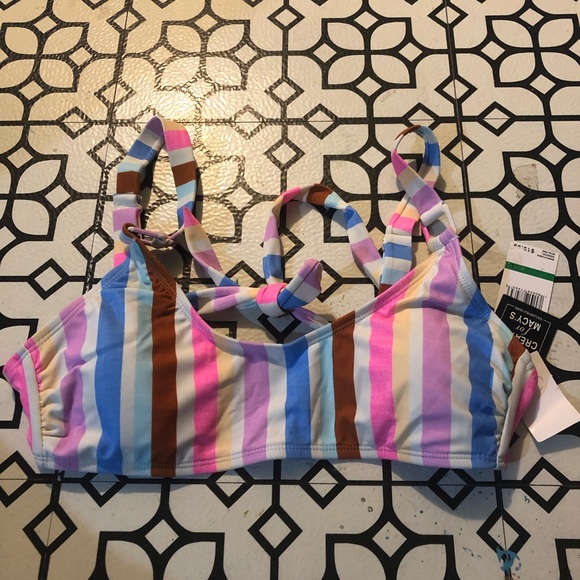 CALIFORNIA WAVES Juniors' Ring Bralette Bikini Top-US Size L - Picture 4 of 5